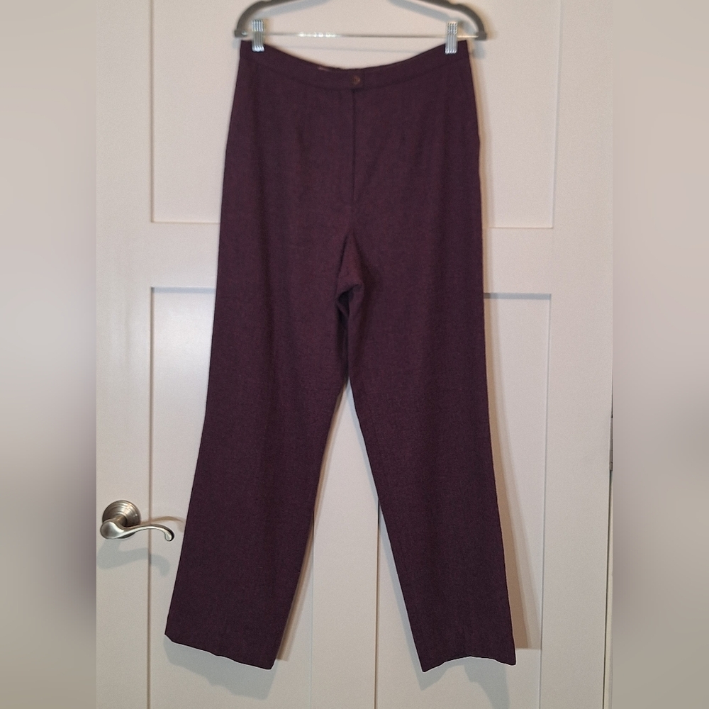 Pendleton Vintage Virgin Wool Trousers Dress Pants Lined Size 12 Purple